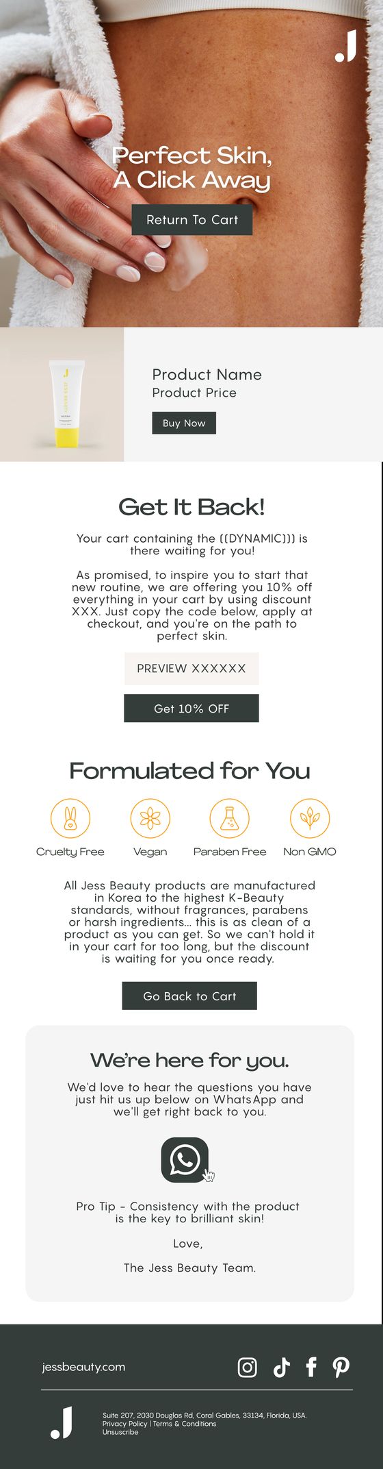 Lock In Glowing Skin email for Jess Beauty