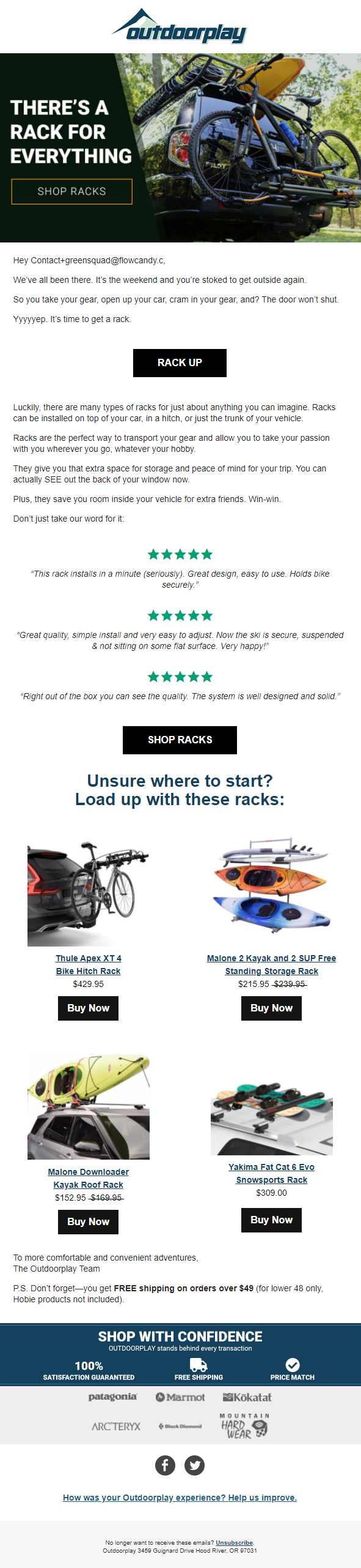 Racks, Storage, and Transportation Campaign